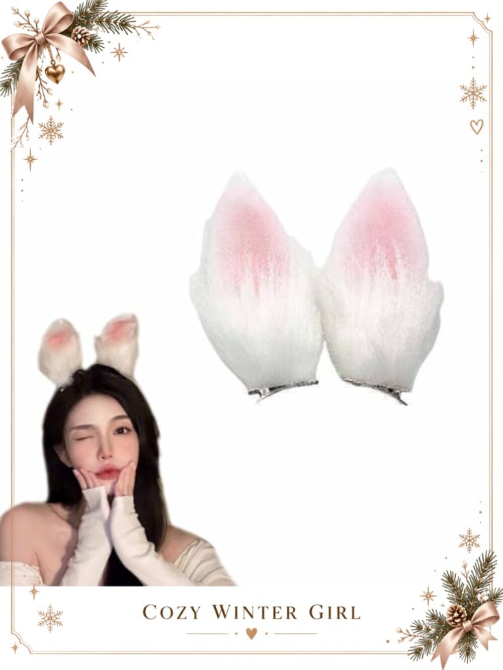 Bunny Ears Hair Clips Plush Faux Fur Rabbit Barrettes Easter Cosplay